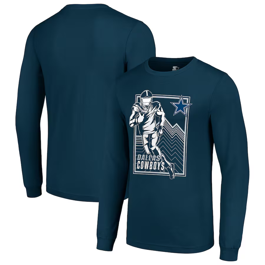 Men Dallas Cowboys blue 2024 NFL Long sleeve T Shirts